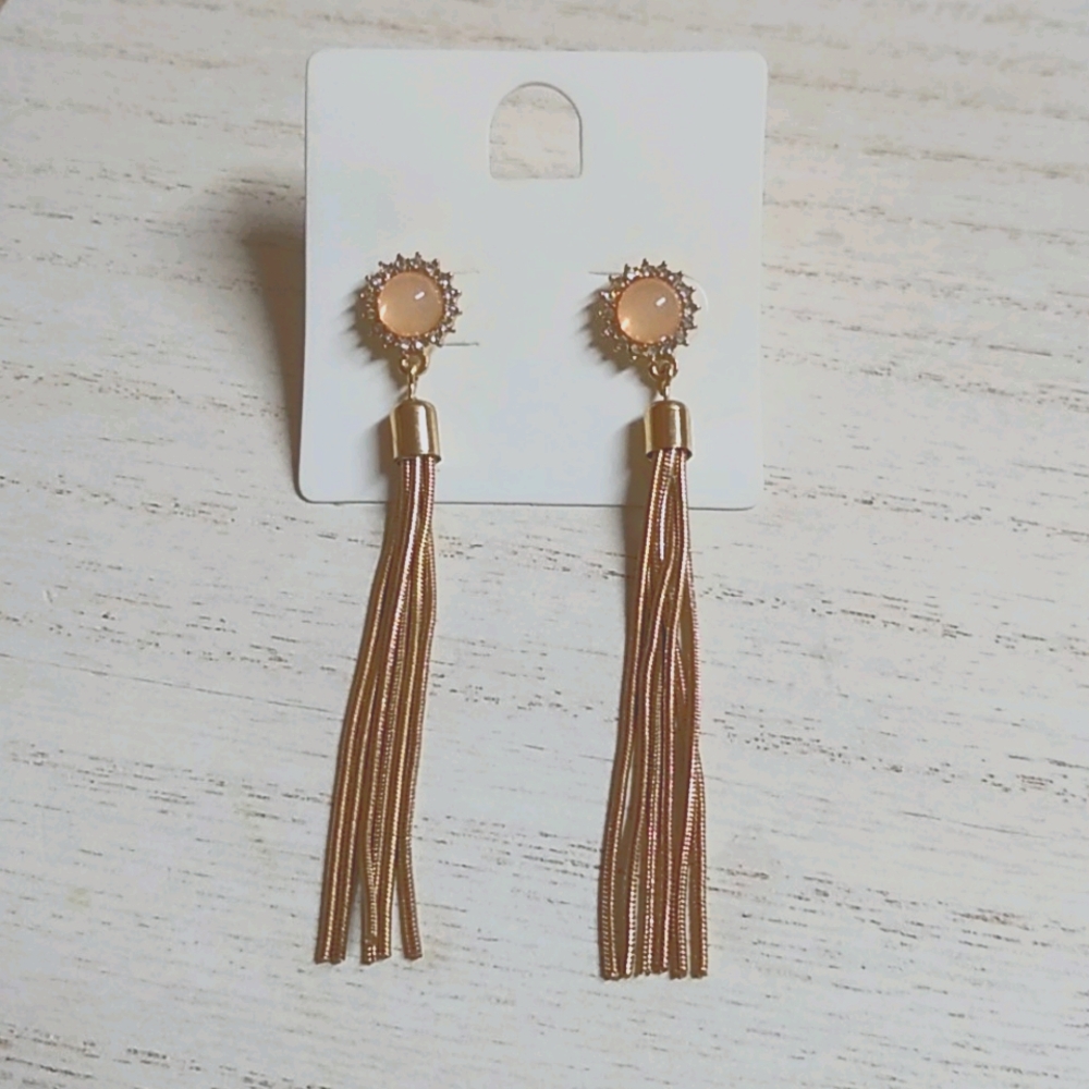 😻 3 For $15 Peachy Opalesque Bling Chain Tassels